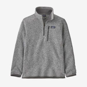 Boys Grey Patagonia Better Sweater 1/4 zip pullover